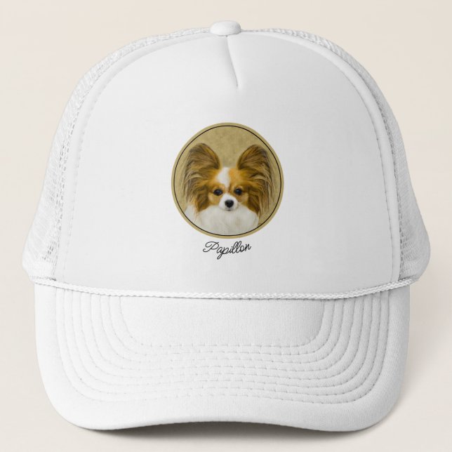 Casquette Papillon (Hound Tri) Peinture - Art Chien original (Devant)