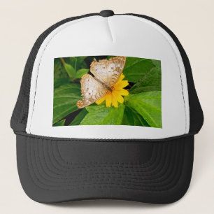 Casquette papillon jaune blanc