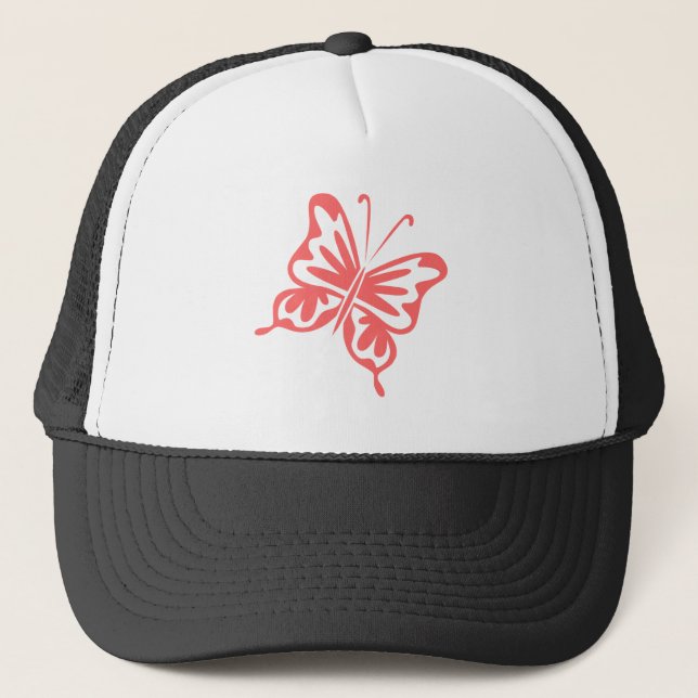 Casquette Papillon rétro - rose tropicale (Devant)