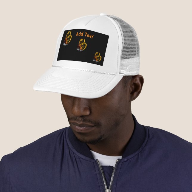 Casquette Papillon volant haut étape Ajouter Texte-Cap Impri (En situation)