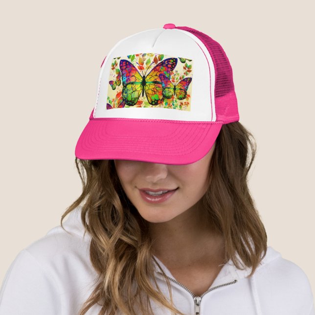 CASQUETTE PAPILLONS PRINTANIERS NATURE COLORÉE (En situation)