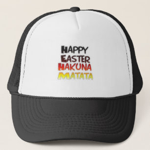 Casquette Pâques joyeuses : Hakuna Matata Text Art Design