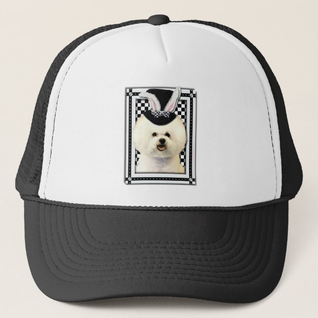 Casquette Pâques - un certain lapin vous aime - Bichon Frise (Devant)