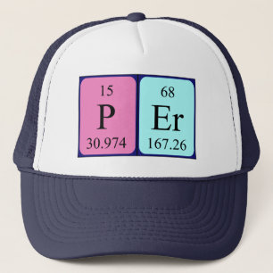 Casquette par nom de table périodique