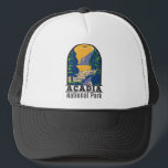 Casquette Parc national Acadia Bar Harbour Ocean Path<br><div class="desc">Conception d'oeuvres d'art vectorielles acadiennes. Le parc national Acadia se trouve principalement sur l'île du désert du mont du Maine. Son paysage est marqué par des bois,  des plages rocheuses et des pics de granit sculptés par des glaciers comme le mont Cadillac.</div>