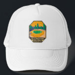 Casquette Parc national de Yellowstone Matin Glory Pool Rétr<br><div class="desc">Design vectoriel de la forêt de Yellowstone. Le parc comprend des canyons spectaculaires,  des rivières alpines,  des forêts luxuriantes,  des sources chaudes et des geysers qui brassent,  dont son plus célèbre,  Old Faithful.</div>