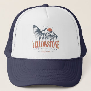 Casquette Parc national de Yellowstone Montagnes Wolf Vintag