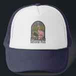 Casquette Parc national des Everglades Floride Flamant rose<br><div class="desc">Everglades conception d'oeuvres vectorielles. Le parc est composé de mangroves côtières, de marais de scie et de pinèdes plates qui abritent des centaines d'espèces animales.</div>
