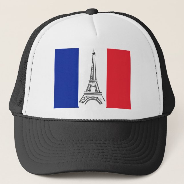 Casquette Paris Eiffel Tower French Flag Hat (Devant)
