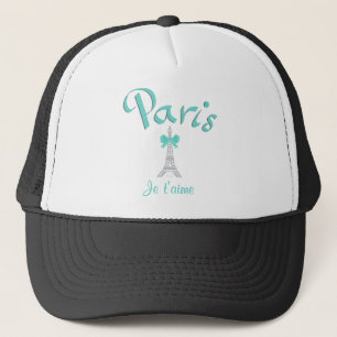 Casquette Paris Je t'aime, Tour Eiffel, Aqua