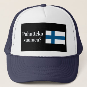 Casquette Parlez-vous finnois ? en finnois. Indicateur wf