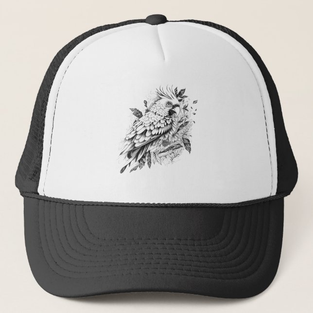 Casquette Parrot Wild Animal Nature Illustration Art tatouag (Devant)