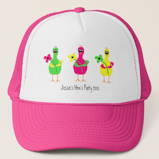 Casquette Partie nuptiale de poules personnalisable (Devant)