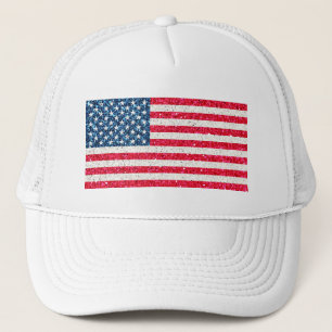 Casquette Parties scintillant Bleue Rouge Patriotique Améric