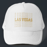 Casquette Parties scintillant d'or Las Vegas<br><div class="desc">Préparez-vous pour un week-end mémorable à Las Vegas avec ce casquette blanc et or brillant.</div>