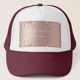 Casquette Parties scintillant rose Gold Blush Éclats Texte p