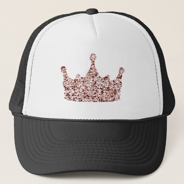 Casquette Parties scintillant Rose Gold Crown Clipart Queen  (Devant)