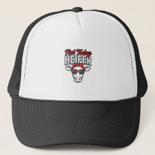 Casquette Pas aujourd'hui génisse drôle vache vintage vecteu