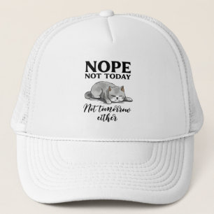 Casquette Pas aujourd'hui, pas demain - Chat endormi