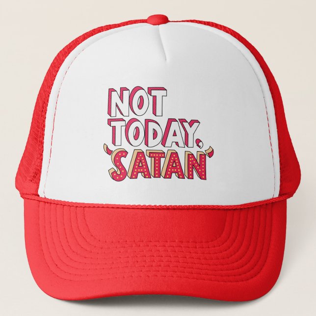 Casquette Pas aujourd'hui Satan Cartoon (Devant)
