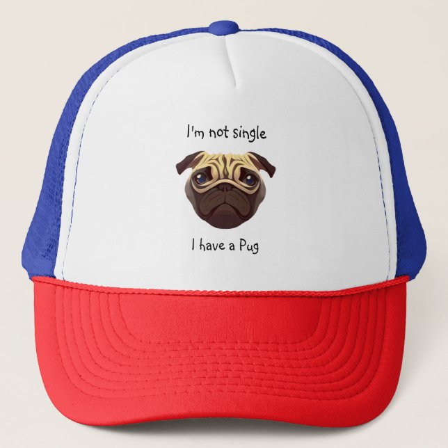 Casquette Pas célibataire j'ai un Pug (Devant)