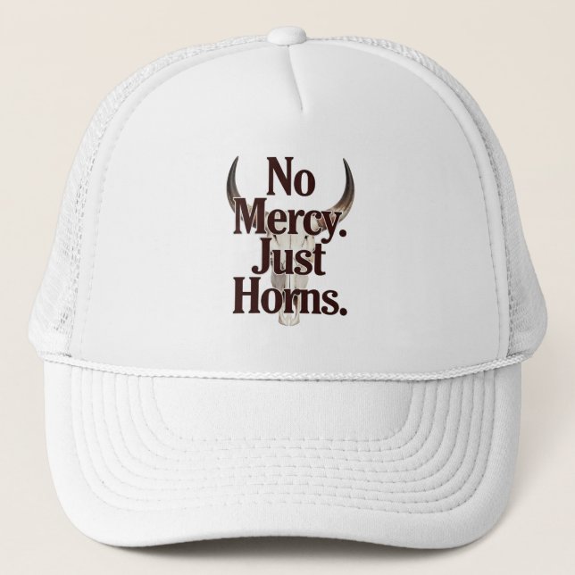 Casquette Pas de miséricorde, juste des cornes Crâne de long (Devant)