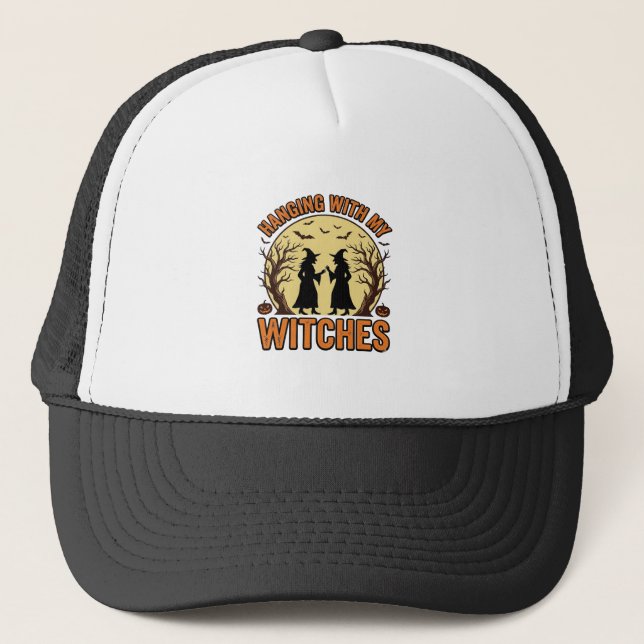 Casquette Passer du temps avec mes sorcières design Hallowee (Devant)