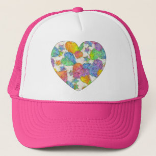 Casquette Pastel Valentine Coeurs impressionnistes