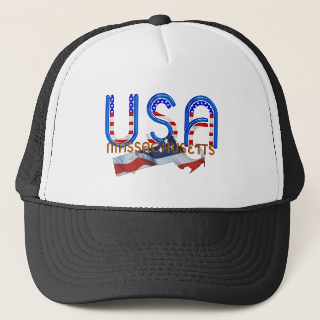 Casquette Patriote du Massachusetts de PIÈCE EN T (Devant)