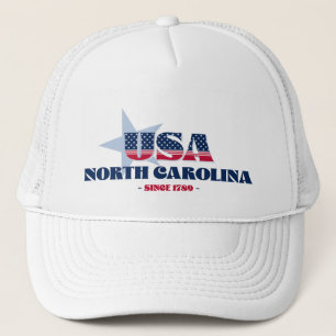 Casquette Patriotique Caroline du Nord Typographie Trucker C
