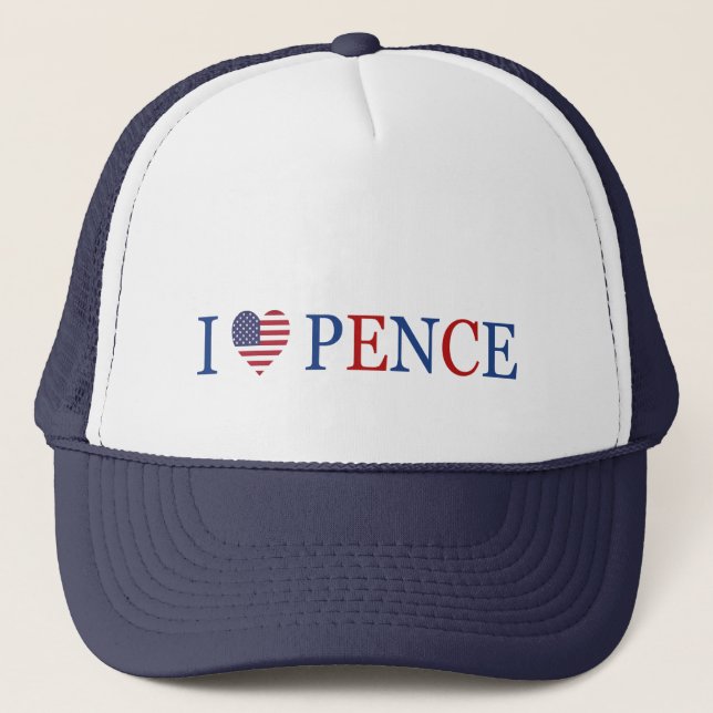Casquette Patriotique I Heart Love Mike Pence Drapeau (Devant)