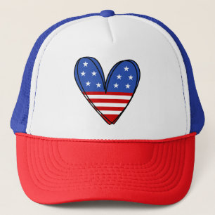 Casquette Patriotique USA Love Heart