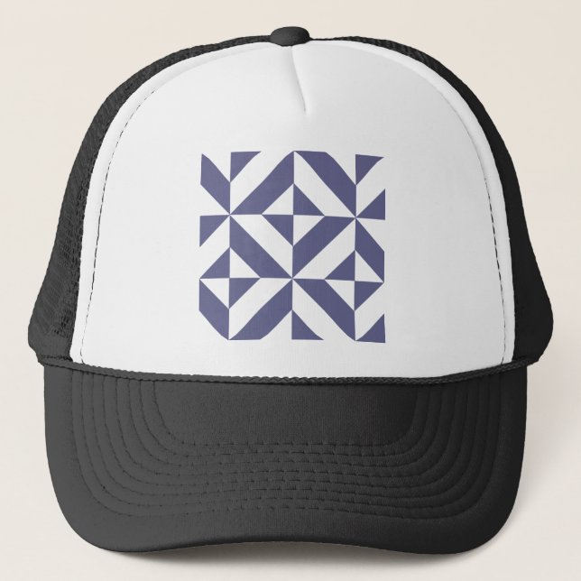Casquette Patters Midnight Blue Geometric Deco Cube (Devant)