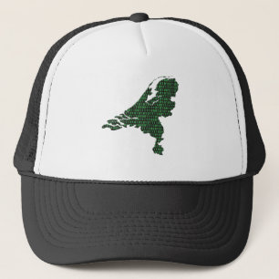 Casquette Pays-Bas numérique - code binaire sur la carte du