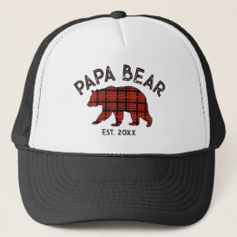 Casquette Pays Carreaux Papa Ours Père Année de Fondation