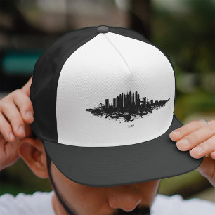 Casquette Paysage de New York à l'aquarelle Noir et Blanc