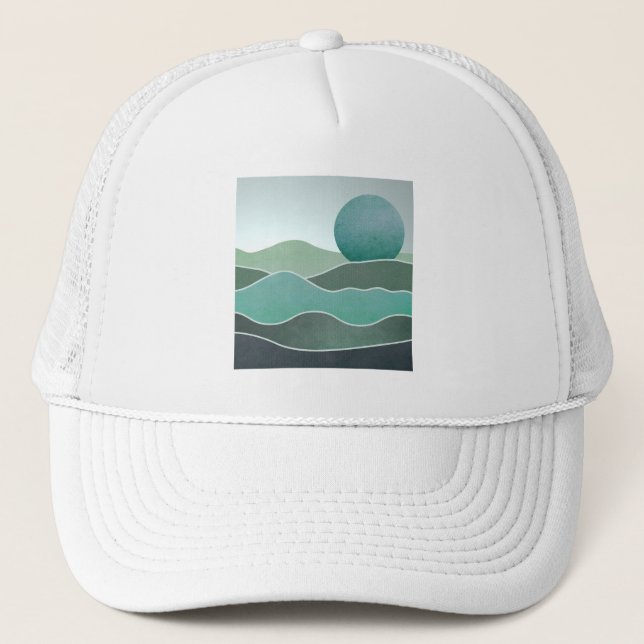 Casquette Paysage du monde Turquoise (Devant)