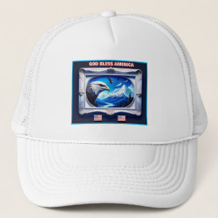 Casquette Paysage Patriotique Avec Aigle Bald Drapeaux Améri
