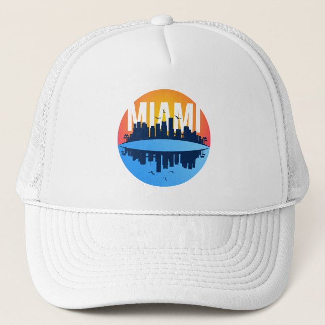Casquette Paysage urbain de Miami Floride  (Devant)