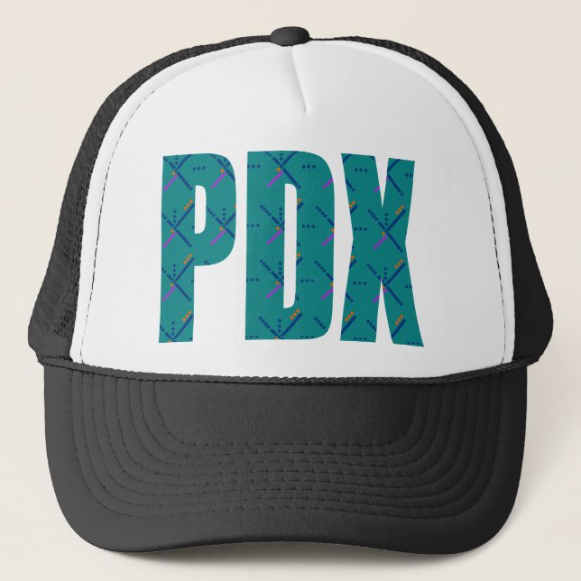 Casquette PDX marque avec des lettres le tapis d'aéroport de (Devant)