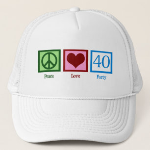 Casquette Peace Love 40e anniversaire mignonne fête