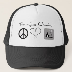 Casquette Peace Love Camping Trucker Chapeau