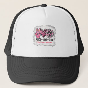 Casquette Peace Love Cure Cancer du sein Sensibilisation Tou