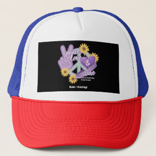 Casquette Peace Love Cure Rhumatoïde Arthritis Awareness