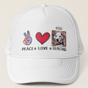 Casquette Peace Love Dalmatians Dog Lovers 