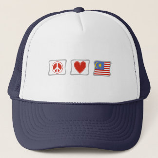 Casquette Peace Love et Carrés malaisiens