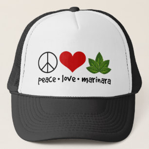 Casquette Peace Love Marinara Basil Leaves Cluster