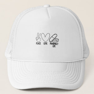 Casquette Peace Love Pharmacy Life Tech Pharmacist Medicine