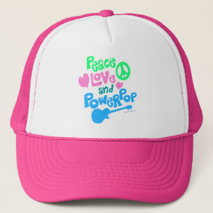 Casquette Peace Love Powerpop Classic Music Slogan