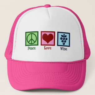 Casquette Peace Love Vin Rose Vins